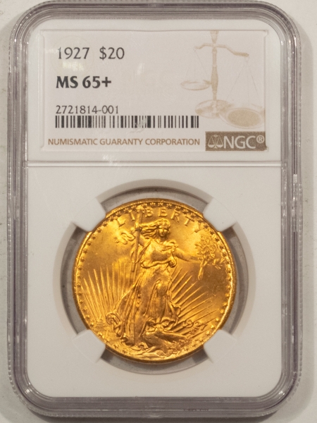 $20 1927 $20 ST GAUDENS GOLD – NGC MS-65+ REALLY PRETTY GEM!