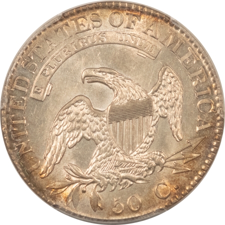Early Halves 1823 CAPPED BUST HALF DOLLAR – PCGS AU-58, FLASHY, POPULAR DATE!