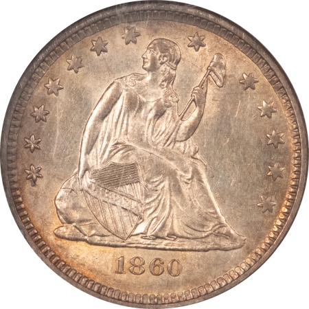 Liberty Seated Quarters 1860-O SEATED LIBERTY QUARTER – NGC MS-63, RARE DATE!!