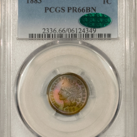 New Store Items 1883 PROOF INDIAN CENT PCGS PR-66 BN CAC APPROVED, PREMIUM QUALITY!