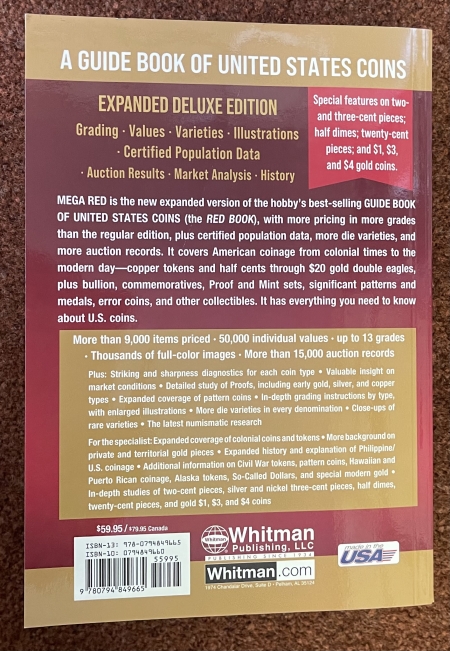 Other Numismatics GUIDE BOOK OF UNITED STATES COINS “MEGA-RED” 8TH EDITION, OFFICIAL RED BOOK $60!