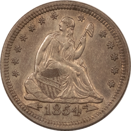 New Store Items 1854 SEATED LIBERTY QUARTER WITH ARROWS – HIGH GRADE NEARLY UNC, LOOKS CHOICE!