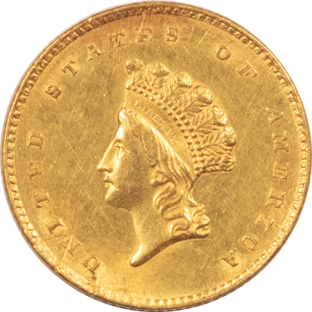 $1 1855 TYPE II $1 GOLD DOLLAR, INDIAN PRINCESS – HIGH GRADE EXAMPLE! WELL STRUCK!
