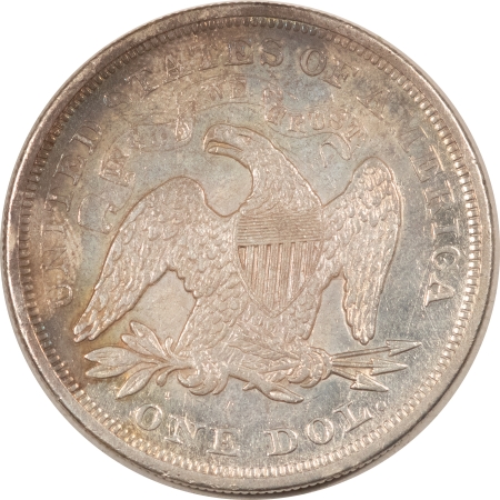Liberty Seated Halves 1871 SEATED LIBERTY DOLLAR – HIGH GRADE EXAMPLE, OBV W/ OLD CLEANING!