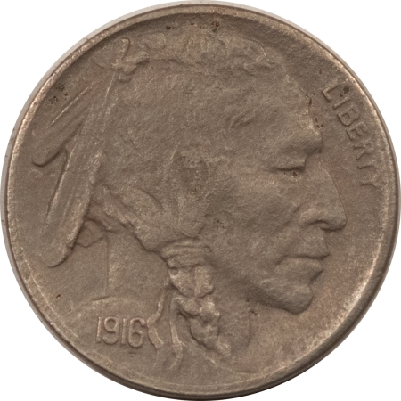 New Store Items 1916-S BUFFALO NICKEL – DECENT EXAMPLE W/ MINOR ISSUES, STRONG DETAILS!