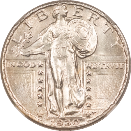 New Certified Coins 1930 STANDING LIBERTY QUARTER – NGC AU-58 FH, WHITE!
