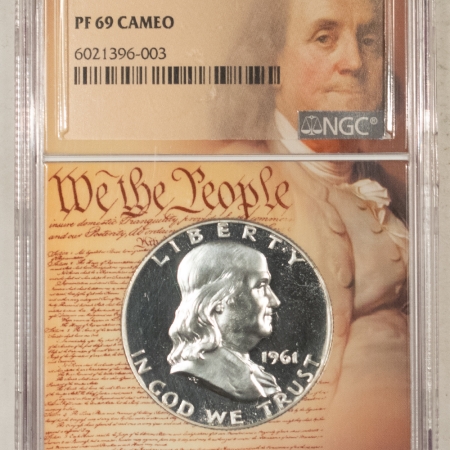 New Store Items 1961 PROOF FRANKLIN HALF DOLLAR – NGC PF-69 CAMEO! FLAWLESS W/ GREAT CONTRAST!