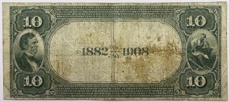 Large National Currency 1882 $10 DATE BACK, COLUMBIA NB BUFFALO, NY, CHTR #4741, ORIGINAL VF!