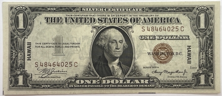 New Store Items 1935-A $1 “HAWAII” SILVER CERTIFICATE, ORIGINAL CU WITH PAPER RIPPLES-LOOKS GEM!