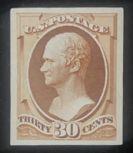 New Store Items SCOTT #217P3 30c ORANGE-BROWN, PROOF ON INDIA, NGAI, VF/XF & FRESH! CAT $75