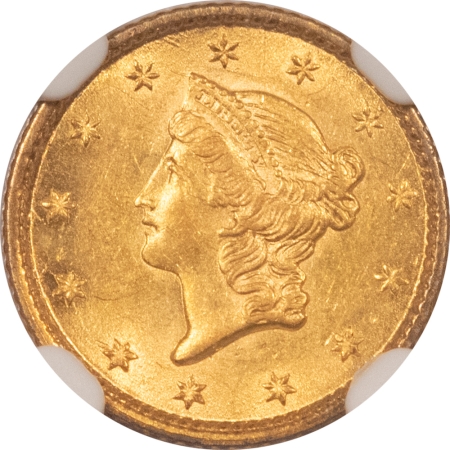 $1 1854 $1 GOLD DOLLAR, TYPE I – NGC MS-62