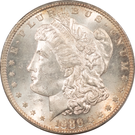 Dollars 1886-S MORGAN DOLLAR – PCGS MS-64, FRESH & FLASHY, NICE!