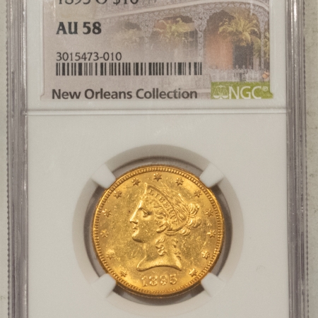 $10 1895-O $10 LIBERTY GOLD – NGC AU-58, FRESH & FLASHY!