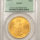 $5 1910 $5 INDIAN GOLD – ANACS MS-60, LOWER MINTAGE!