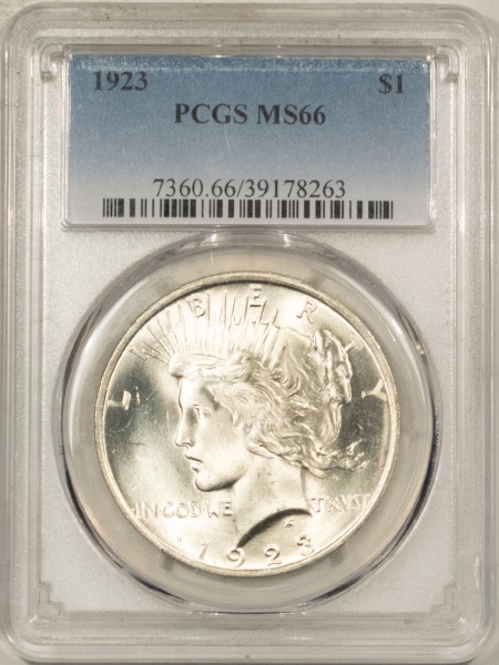 New Certified Coins 1923 PEACE DOLLAR – PCGS MS-66