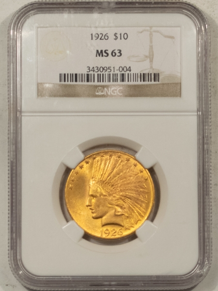 $10 1926 $10 INDIAN GOLD – NGC MS-63