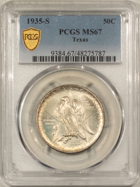 New Certified Coins 1935-S TEXAS COMMEMORATIVE HALF DOLLAR – PCGS MS-67, SUPERB!