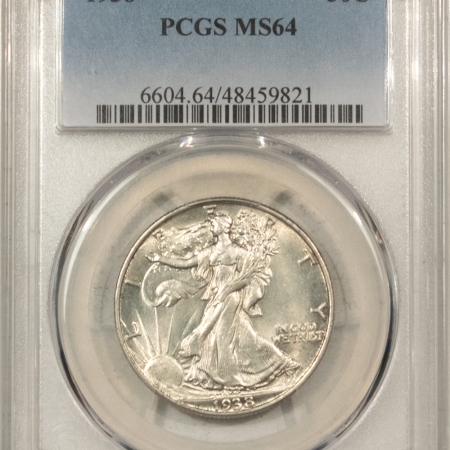 New Certified Coins 1938 WALKING LIBERTY HALF DOLLAR – PCGS MS-64, LOOKS MS-66, PREMIUM QUALITY!