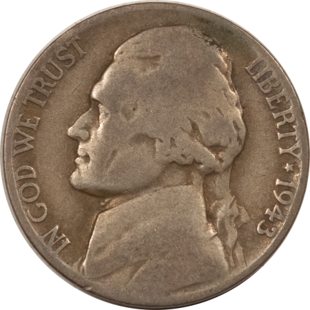 Jefferson Nickels 1943/2-P JEFFERSON NICKEL – WHOLESOME CIRCULATED EXAMPLE!