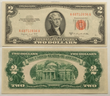 New Store Items 1953-B $2 UNITED STATES RED SEAL NOTES, FR-1511 – 5 CONSECUTIVE NOTES, CU!