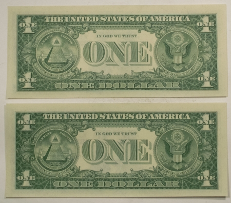 New Store Items 1957 $1 SILVER CERTIFICATES, FR-1619 – CONSECUTIVE PAIR, CHOICE CU!