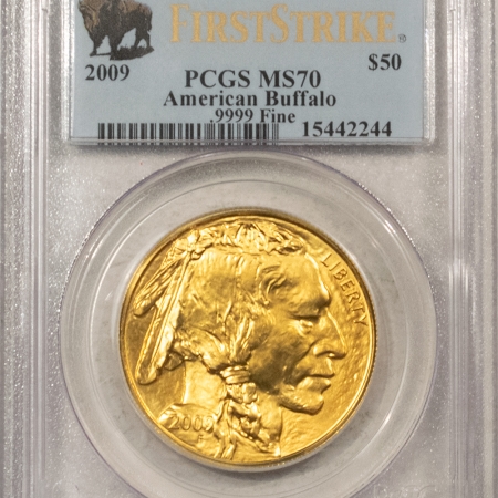 American Gold Eagles, Buffaloes, & Liberty Series 2009 $50 1 OZ AMERICAN BUFFALO GOLD – PCGS MS-70 FIRST STRIKE, BUFFALO LABEL!