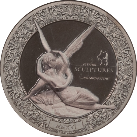 New Certified Coins 2016 PALAU $10 2 OZ SILVER, ETERNAL SCULPTURES, CUPID & PSYCHE, NGC PF-70 UCAM