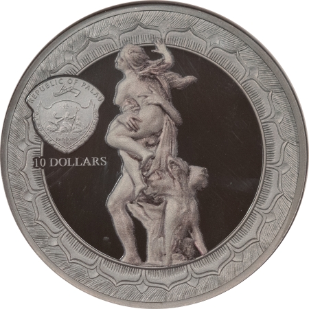 New Certified Coins 2018 PALAU $10 2 OZ SILVER, ETERNAL SCULPTURES RAPE OF PROSERPINA NGC PF-70 UCAM