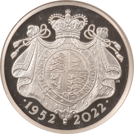 New Certified Coins 2022 GR BRITAIN 5 LB SILVER PIEFORT PLATINUM JUBILEE QU ELIZABETH NGC PF70 UCAM
