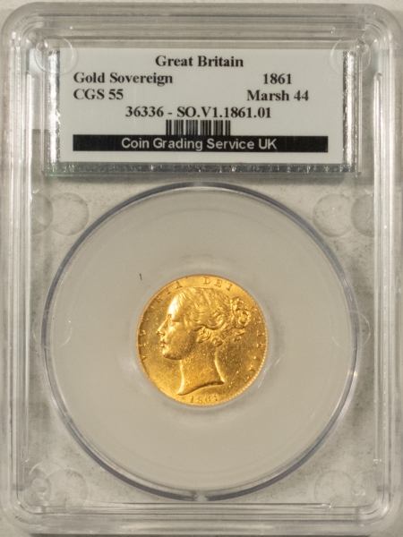 Bullion 1861 GREAT BRITAIN GOLD 1 SOVEREIGN KM-736 – CHOICE ABOUT UNCIRCULATED!