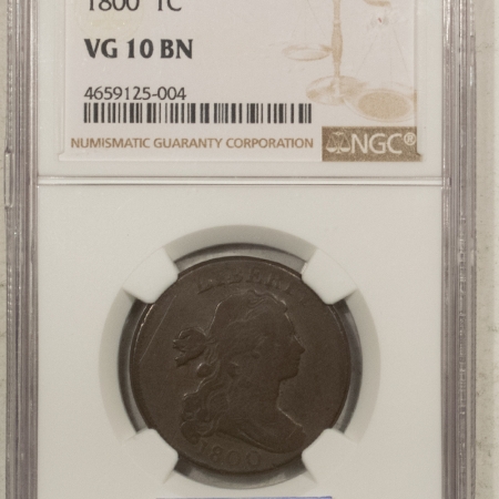 Draped Bust Large Cents 1800 DRAPED BUST LARGE CENT S-209, NGC VG-10