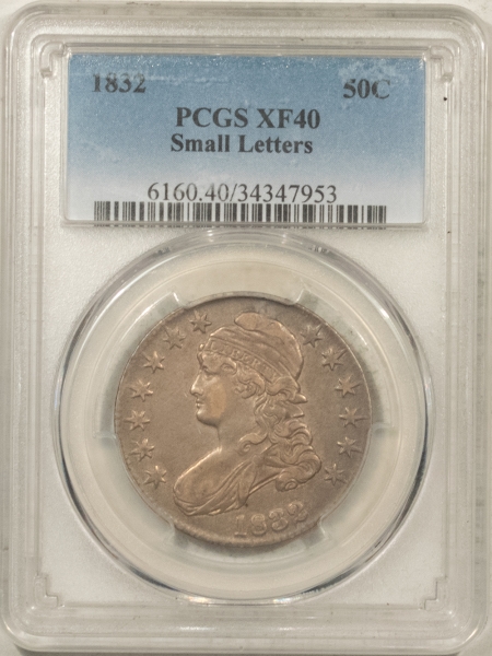Early Halves 1832 CAPPED BUST HALF DOLLAR, SMALL LETTERS – PCGS XF-40
