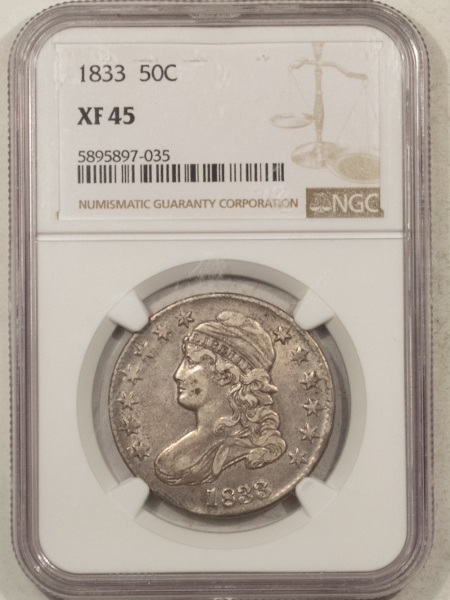 Early Halves 1833 CAPPED BUST HALF DOLLAR – NGC XF-45
