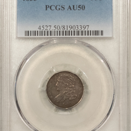 New Store Items 1835 CAPPED BUST DIME – PCGS AU-50