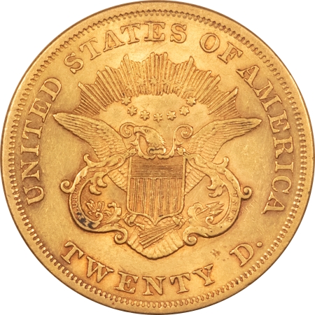 $20 1865 TY 1 $20 LIBERTY DOUBLE EAGLE GOLD – NICE AU/AU+, LIGHT WIPE, TOUGH DATE