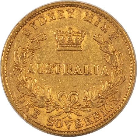 Bullion 1866 AUSTRALIA, SYDNEY SOVEREIGN, KM-4 – HIGH GRADE EXAMPLE, ORIGINAL & NICE!