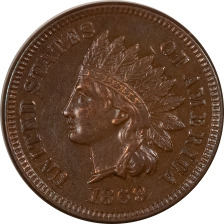Indian 1869/9 INDIAN CENT, S-3 – NICE! HIGH GRADE, NEARLY UNCIRCULATED, LOOKS CHOICE!