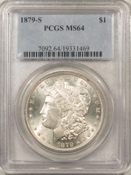 Morgan Dollars 1879-S MORGAN DOLLAR – PCGS MS-64, BLAST WHITE!