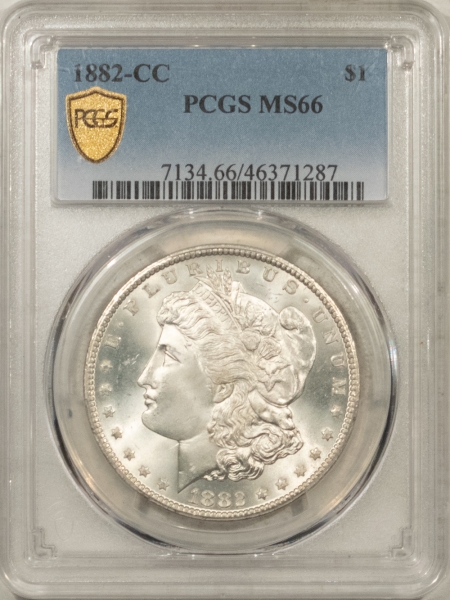 Morgan Dollars 1882-CC MORGAN DOLLAR – PCGS MS-66, BLAST WHITE & PREMIUM QUALITY!