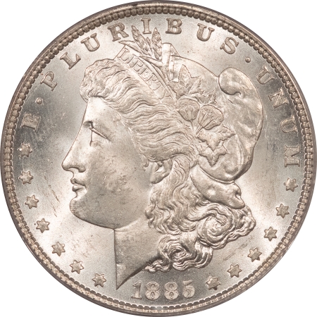 Morgan Dollars 1885 MORGAN DOLLAR – PCGS MS-64, FRESH & FLASHY!