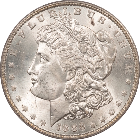 Morgan Dollars 1886 MORGAN DOLLAR – PCGS MS-64, WHITE!