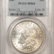 Morgan Dollars 1889 MORGAN DOLLAR – PCGS MS-64, BLAST WHITE!