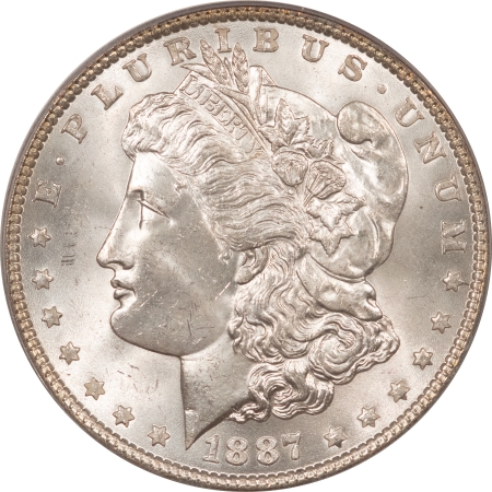 Morgan Dollars 1887 MORGAN DOLLAR – PCGS MS-64, BLAST WHITE!