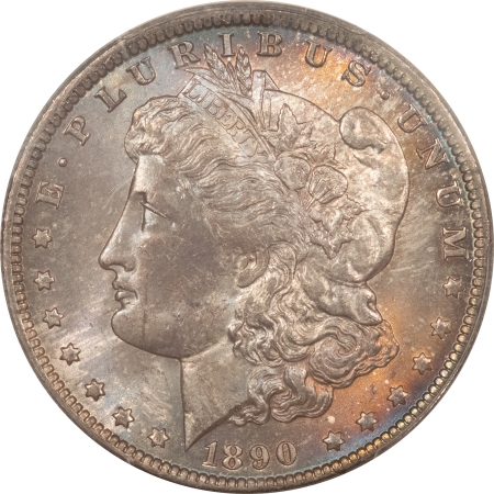 Morgan Dollars 1890-O MORGAN DOLLAR – PCGS MS-64, ORIGINAL PLEASING ENVELOPE TONING!