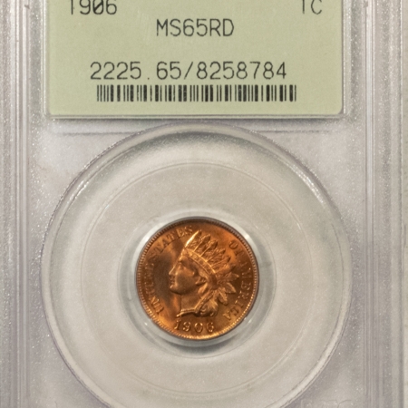 Indian 1906 INDIAN CENT – PCGS MS-65 RD, OLD GREEN HOLDER, PREMIUM QUALITY!