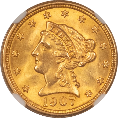 $2.50 1907 $2.50 LIBERTY GOLD – NGC MS-65, PRETTY GEM! FINAL YEAR OF ISSUE!
