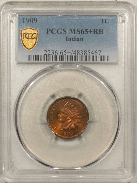 Indian 1909 INDIAN CENT – PCGS MS-65+ RB, PRETTY GEM!