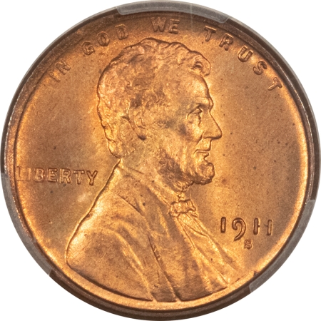 Lincoln Cents (Wheat) 1911-S LINCOLN CENT PCGS MS-65 RD, ORIGINAL GEM & TOUGH!
