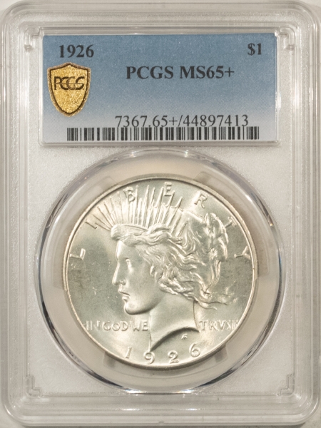 New Certified Coins 1926 PEACE DOLLAR – PCGS MS-65+ FRESH WHITE, LUSTROUS GEM!