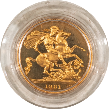 New Store Items 1981 GREAT BRITAIN PROOF GOLD SOVEREIGN, .2354 AGW, FRESH W/ ORIGINAL PACKAGING!